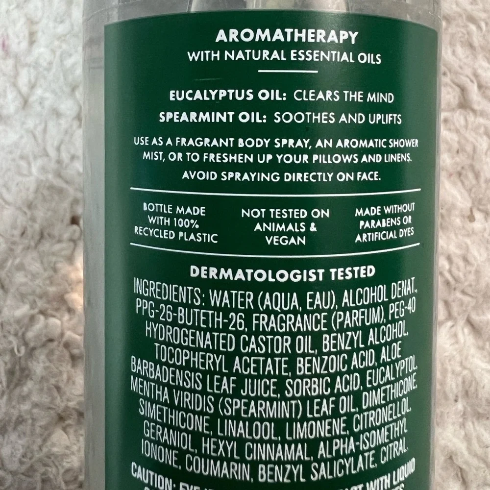 Bath & Body Eucalyptus Spearmint Aromatherapy Body Wash, Creme, Sleep Oil Mist